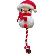Brinquedo Pelúcia Savana Pet Boneco de neve com Corda Branco para Cães - Tam. Único