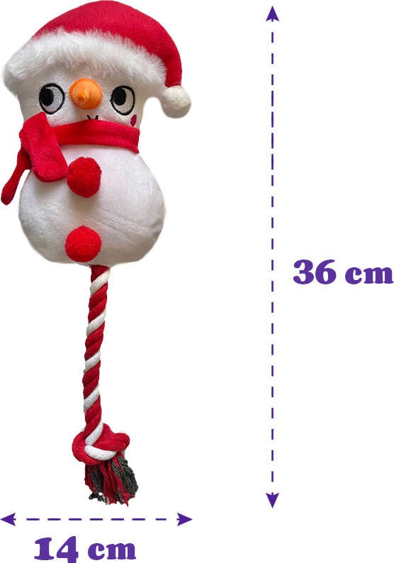 Brinquedo Pelúcia Savana Pet Boneco de neve com Corda Branco para Cães - Tam. Único