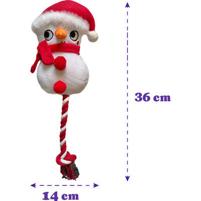 Brinquedo Pelúcia Savana Pet Boneco de neve com Corda Branco para Cães”