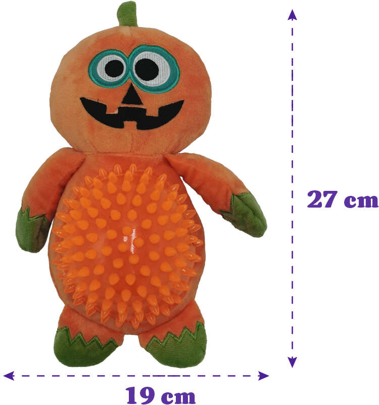Brinquedo Pelúcia Savana Pet Abóbora com Mordedor GD para Cães - Tam. Único