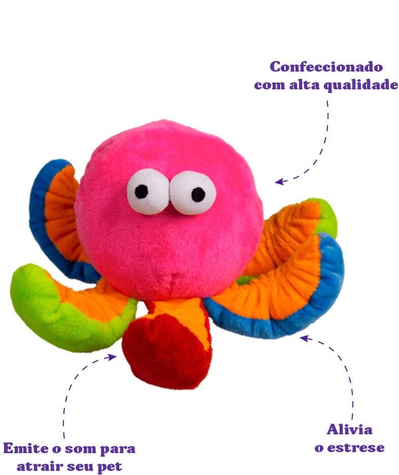 Brinquedo Pelúcia Savana Pet Polvo Colorido para Cães - Tam. Único