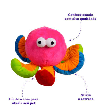 Brinquedo Pelúcia Savana Pet Polvo Colorido para Cães