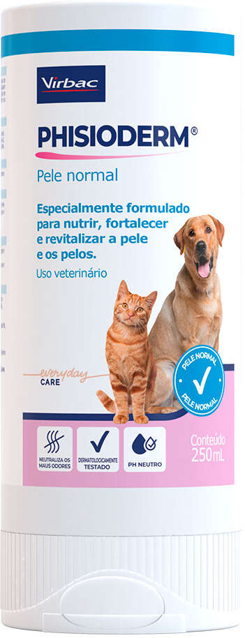 Shampoo Virbac Phisioderm Pele Normal para Cães e Gatos - 250 mL