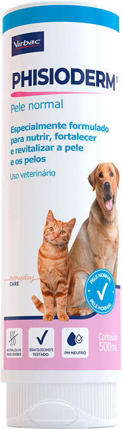 Shampoo Virbac Phisioderm Pele Normal para Cães e Gatos - 500 mL