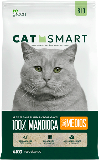 Granulado Sanitário Cat Smart Bio Grãos Médios para Gatos - 4Kg