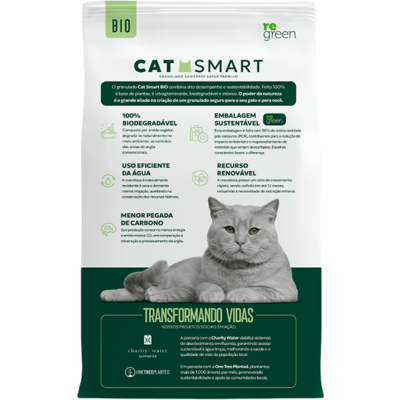 “Granulado Sanitário Cat Smart Bio Grãos Médios para Gatos”