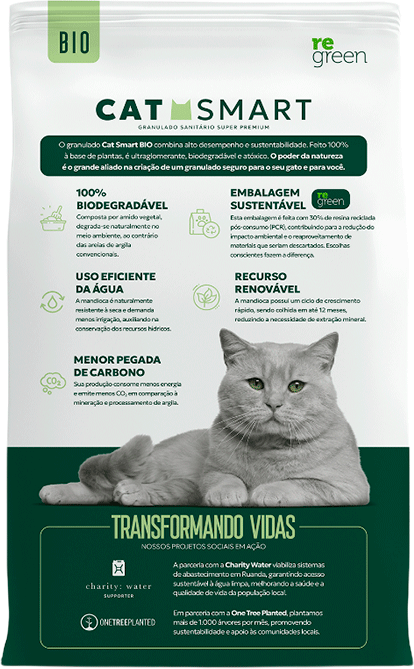 Granulado Sanitário Cat Smart Bio Grãos Finos para Gatos - 4Kg