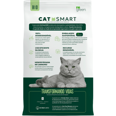 Granulado Sanitário Cat Smart Bio Grãos Finos para Gatos
