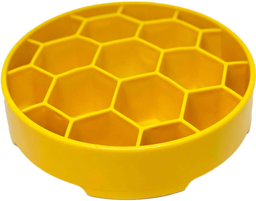 Comedouro Lento SodaPup Favo de Mel Amarelo para Cães - Tam. Único