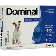 Antiparasitário Externo König Dominal 1 mL para Cães de 5,1 a 10Kg - 1 Pipeta