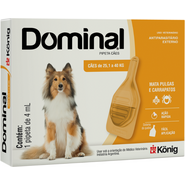 Antiparasitário Externo König Dominal 4 mL para Cães de 25,1 a 40Kg - 1 Pipeta