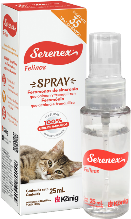 Spray König Serenex Felinos para Gatos - 25 mL