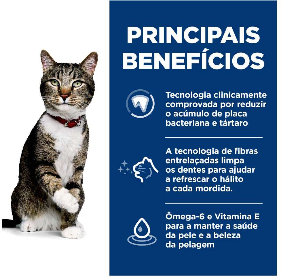Ração Seca Hill's Science Diet Saúde Dental Frango para Gatos Adultos - 1,5Kg