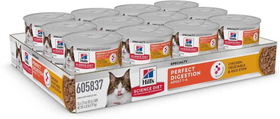 Ração Úmida Hill's Science Diet Digestão Perfeita Frango e Vegetais para Gatos Adultos - 82 g.
