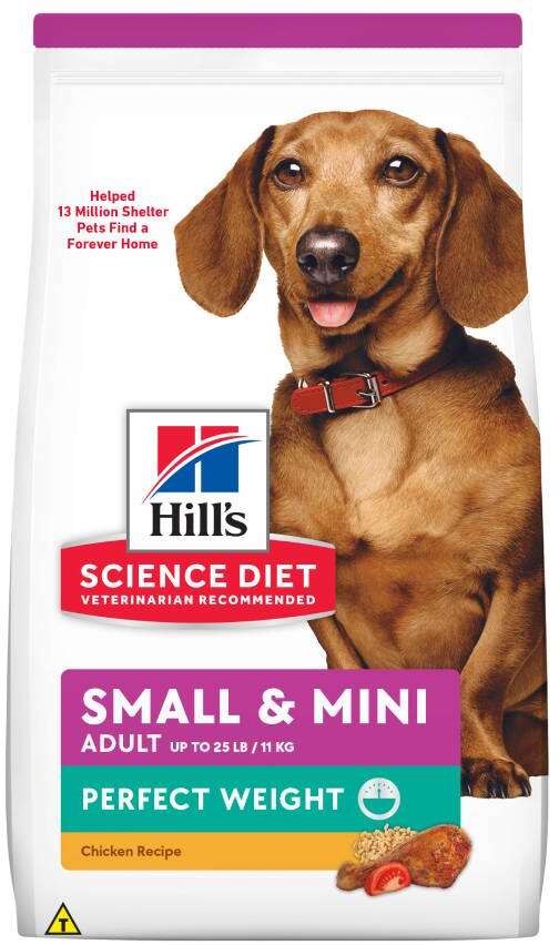 Ração Seca Hill's Science Diet Peso Perfeito Frango para Cães Adultos Porte Pequeno e Mini - 1,81Kg