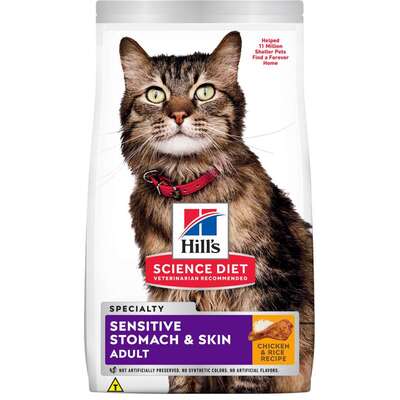 Ração Seca Hill's Science Diet Pele Sensível Frango para Gatos Adultos