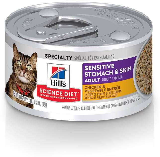 Ração Úmida Hill's Science Diet Pele Sensível Frango e Vegetais para Gatos Adultos - 82 g