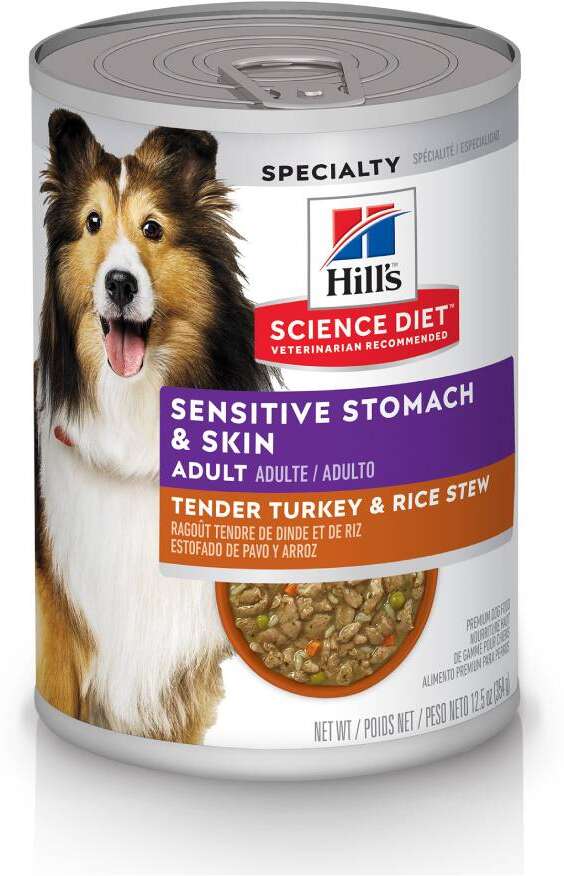 Ração Úmida Hill's Science Diet Pele Sensível Peru e Arroz para Cães Adultos - 354 g