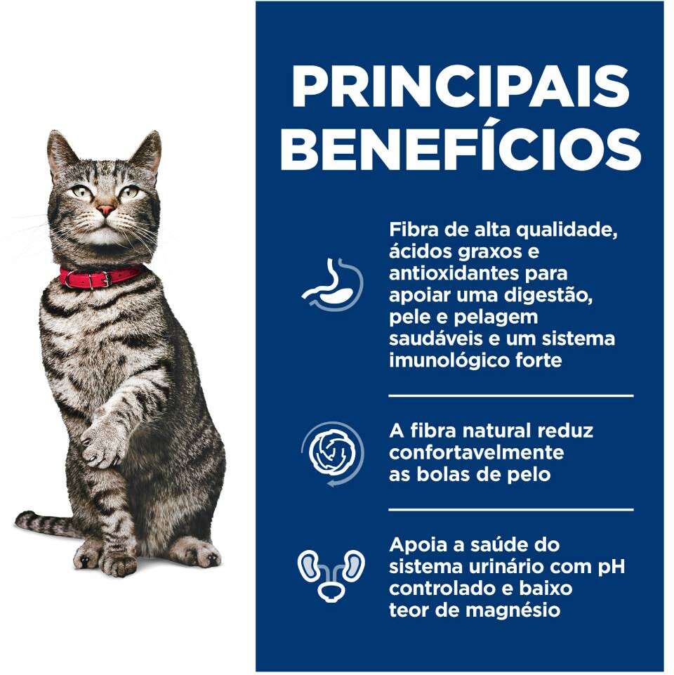 Ração Seca Hill's Science Diet Cuidado Urinário e Bolas de Pelo Frango para Gatos Adultos - 1,5Kg