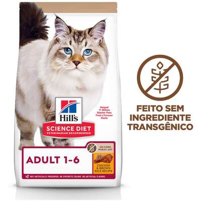 Ração Seca Hill's Science Diet Sem Milho, Trigo ou Soja para Gatos Adultos
