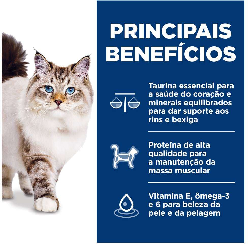 Ração Seca Hill's Science Diet Sem Milho, Trigo ou Soja para Gatos Adultos - 1,59Kg