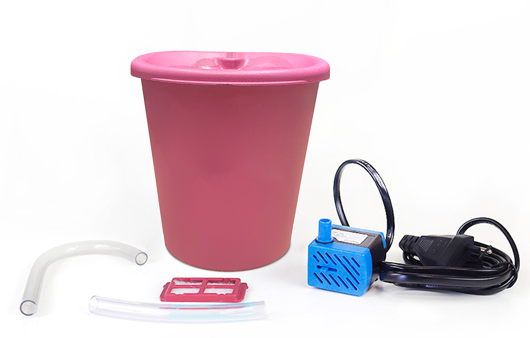 Fonte Bebedouro Elevado Meau Rosa para Cães e Gatos - Bivolt