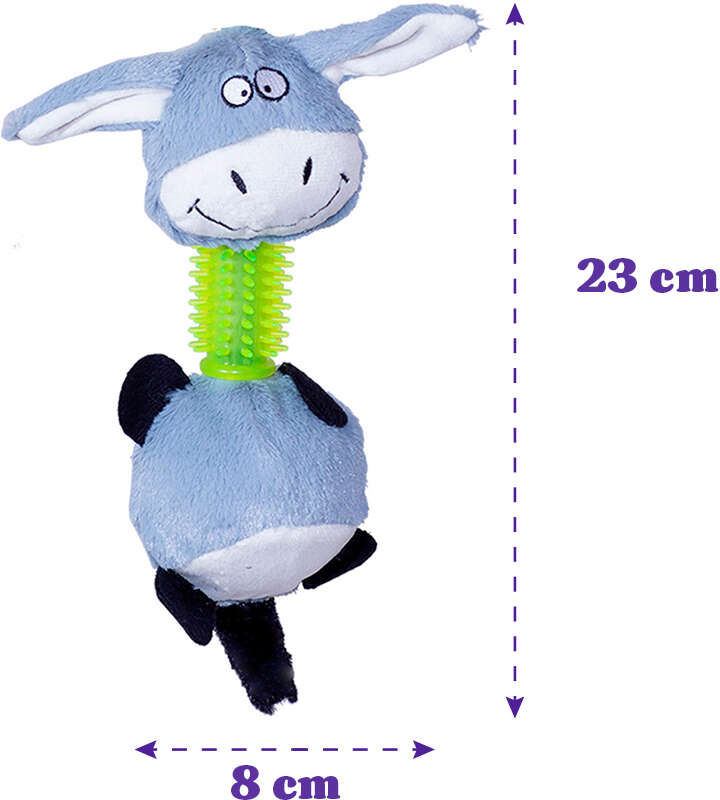Brinquedo Pelúcia Savana Pet Burrinho com Mordedor para Cães - Tam. Único