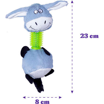 Brinquedo Pelúcia Savana Pet Burrinho com Mordedor para Cães