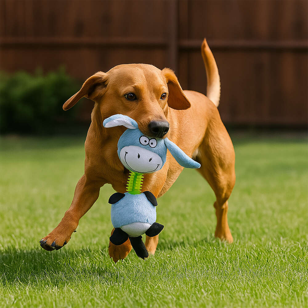 Brinquedo Pelúcia Savana Pet Burrinho com Mordedor para Cães - Tam. Único