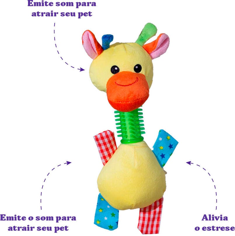 Brinquedo Pelúcia Savana Pet Pato com Mordedor para Cães - Tam. Único