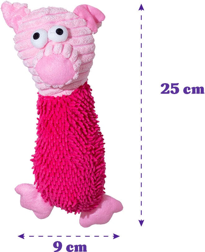 Brinquedo Pelúcia Savana Pet Porco Maluco Sonoro Rosa para Cães - Tam. Único