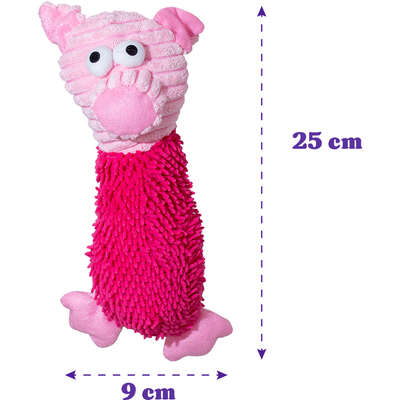 Brinquedo Pelúcia Savana Pet Porco Maluco Sonoro Rosa para Cães