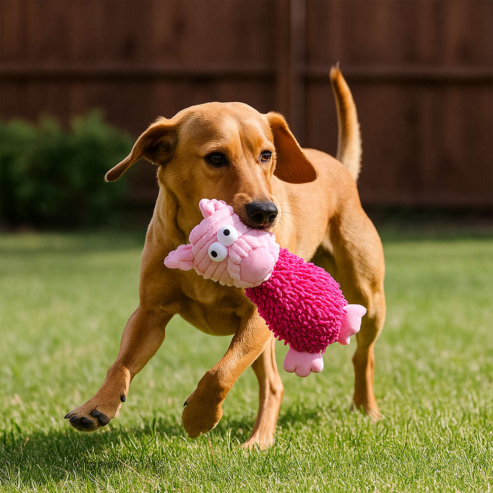 Brinquedo Pelúcia Savana Pet Porco Maluco Sonoro Rosa para Cães - Tam. Único