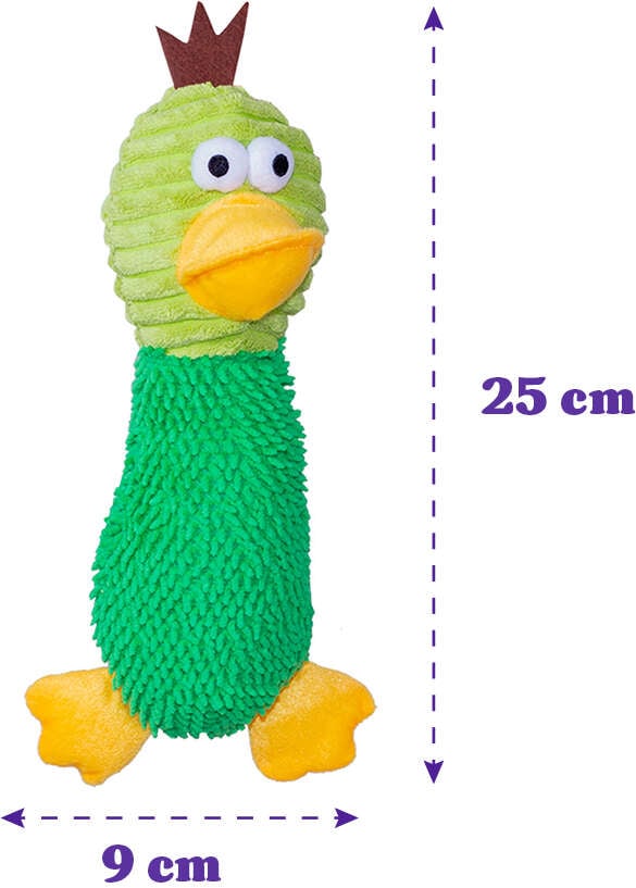 Brinquedo Pelúcia Savana Pet Pato Maluco Sonoro Verde para Cães - Tam. Único