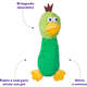 Brinquedo Pelúcia Savana Pet Pato Maluco Sonoro Verde para Cães