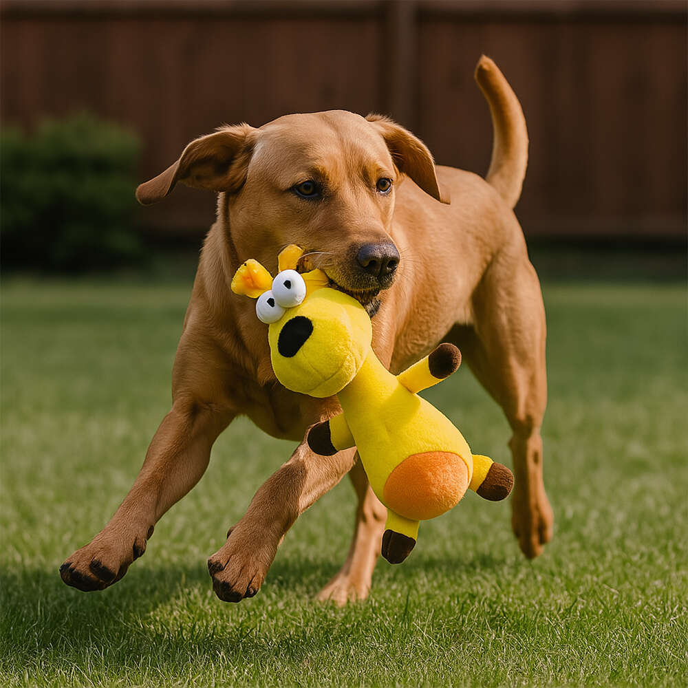 Brinquedo Pelúcia Savana Pet Girafa Amarela para Cães - Tam. Único