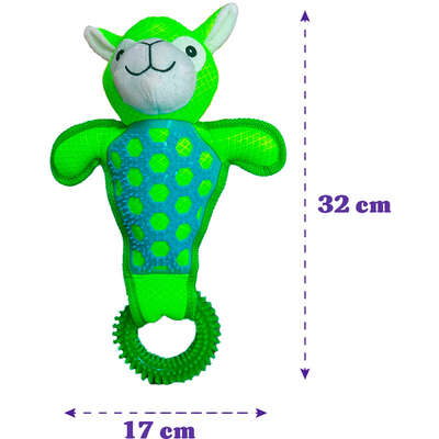 Brinquedo Pelúcia Savana Pet ET com Mordedor Verde para Cães