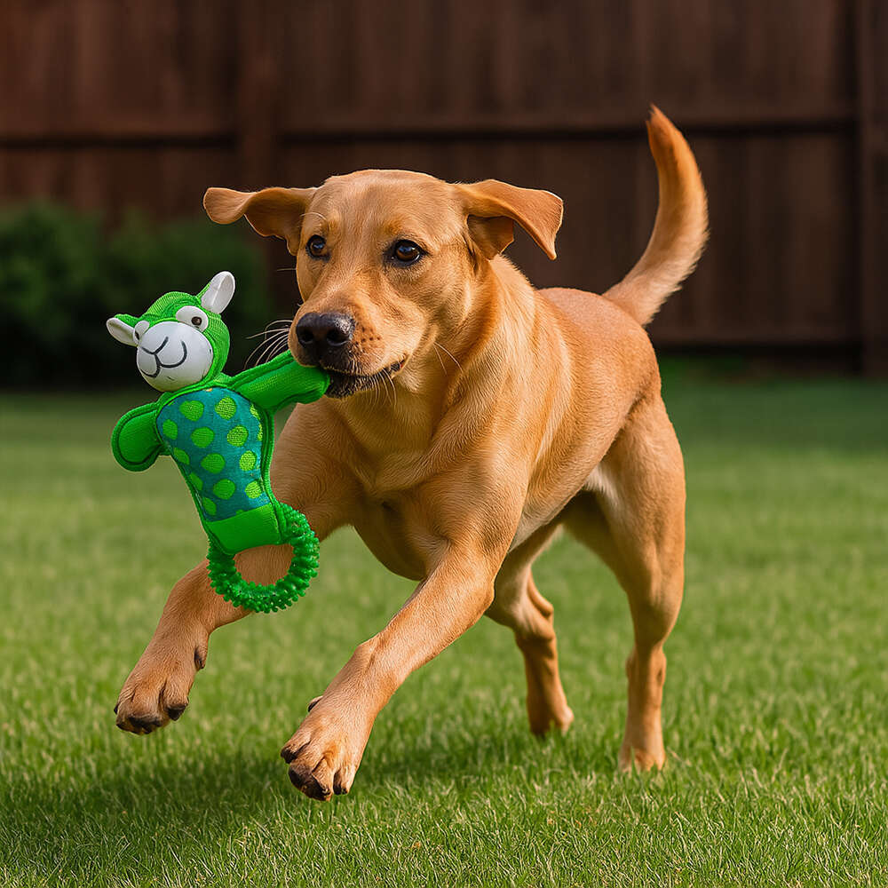 Brinquedo Pelúcia Savana Pet ET com Mordedor Verde para Cães - Tam. Único