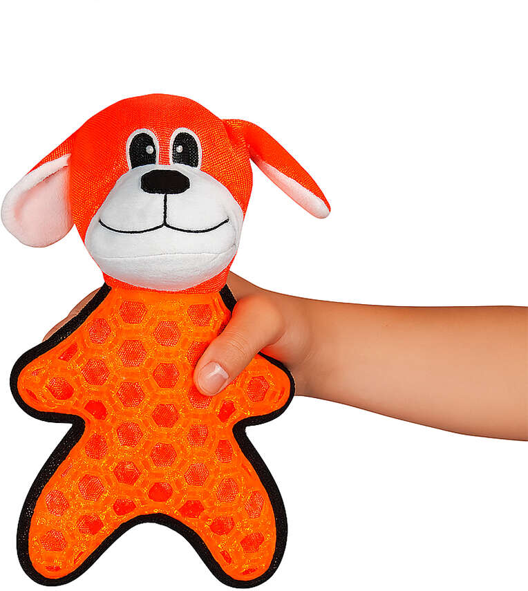 Brinquedo Pelúcia Savana Pet Cachorro Laranja com Borracha para Cães - Tam. Único