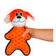 Brinquedo Pelúcia Savana Pet Cachorro Laranja com Borracha para Cães