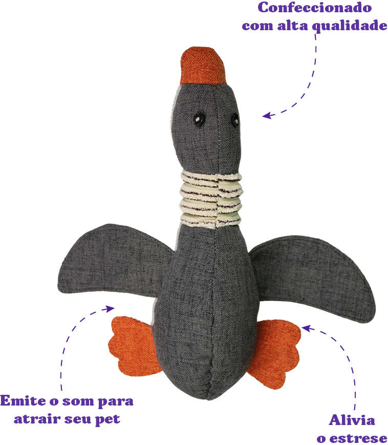 Brinquedo Pelúcia Savana Pet Pato para Cães - Tam. Único