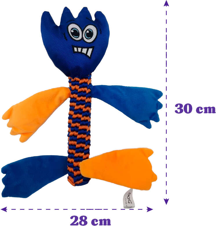Brinquedo Savana Pet Monstrinho Feliz com Corda Azul para Cães - Tam. Único