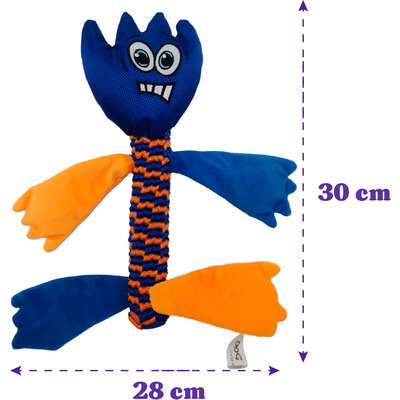 Brinquedo Savana Pet Monstrinho Feliz com Corda Azul para Cães