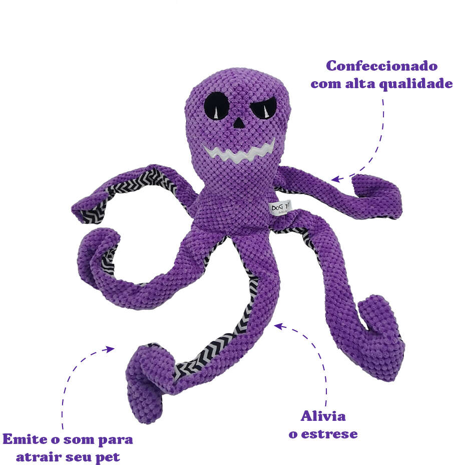 Brinquedo Savana Pet Pelúcia Polvo Sofisticado Roxo para Cães - Tam. Único
