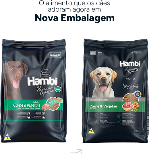 Ração Seca Hambi Premium Especial Carne e Vegetais para Cães Adultos - 15Kg