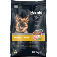 Ração Seca Hambi Premium Especial Frango e Arroz para Cães Adultos Raças Grandes - 10,1Kg