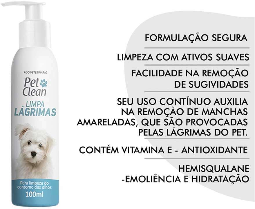 Limpa Lágrimas Pet Clean para Cães e Gatos - 100 mL
