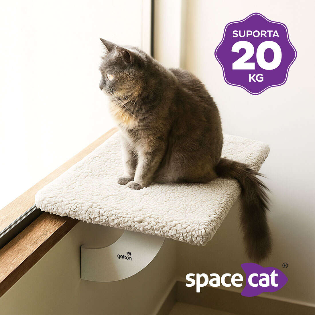 Cama de Janela Spacecat Gatton Apollo Creme para Gatos - Tam. Único