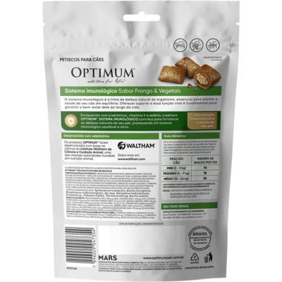 Petisco Optimum Sistema Imunológico para Cães Adultos Sabor Frango