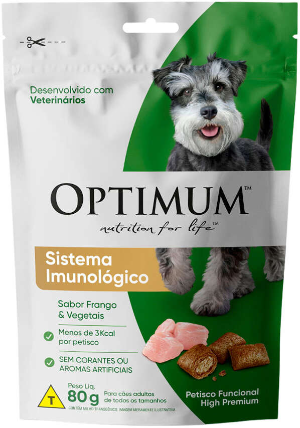 Petisco Optimum Sistema Imunológico para Cães Adultos Sabor Frango - 80 g